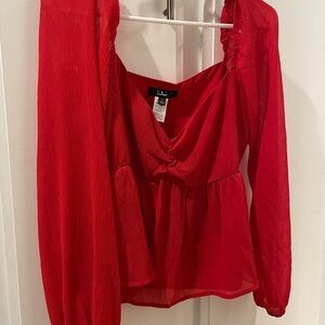 Lulus Woman’s Red Blouse Size L